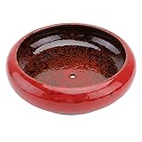 Cabilock Blumentopf Keramik Bonsaischale Hydroponische Terrassenteich Runde Blumenschale Pflanzer Topf Schüssel Gartenschale für Seerose Lilien Lysimachia Garten Balkon Hochzeit Tischdek