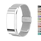 STAY Active Armband für Fitbit Charge 2 – von UK Verkäufer – für Damen und Herren – galvanisiertes Metallgeflecht im Milanaise-Stil mit Verschluss – Farben färben nicht ab (Silber)