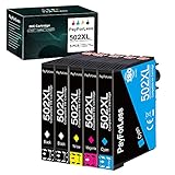 PayForLess 502XL Druckerpatronen,für Epson WF 2860 Druckerpatronen Epson 502 502xl Multipack Kompatibel für Epson Workforce WF-2860 WF-2860DWF Epson XP 5100 WF-2865DWF Epson XP 5100DWF (5Pack)