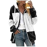 Darringls Teddyfleece Jacke Damen Warm Kuschelfleece Jacke mit Fell Flauschjacke Winter Flauschige Jacke Teddy Fleecejacke mit Kapuze Teddyjacke Grosse Grösse Kuscheljacke Flauschig Hoodie Jack