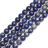 SHGbeads Blauer Lapislazuli Edelstein lose Perlen natürliche Energie Heilkraft für Schmuckherstellung, rund, 8 mm, 38,1 cm, 8mm Blue, 8