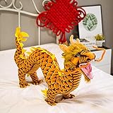 Plüschtier 90 cm Simulation Chinesischer Drache Plüsch Puppe Kuscheltiere Kissen Weiches Geschenk für Kinder Jungen Neujahr Spielzeug Dreharbeiten R