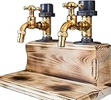 HAO Rizi Alkohol Whisky Holzspender, Wasserhahn Shape Liquor Dispenser for Party Dinners Bars und Getränkestationen (Color : 2pcs Faucet)