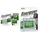 Energizer AAA Akkus, Recharge Power Plus Akku, 8 wiederaufladbare Batterien AAA (700 mAh), Verpackung kann variieren & Akku AA, Recharge Extreme Akkus, 4 Stück