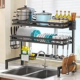 Abtropfgestell Geschirr Edelstahl Groß Über Spüle, Geschirrabtropfgestell Groß Mit Topfdeckelhalter, Spülbeckenregal Für Die Küche, Kitchen Dish Drying Rack Over Sink, Home Kitchen Storage Rack