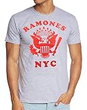 The Ramones Retro Eagle Band Musik T-Shirt Grau-rot Gr.L