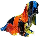 ZHIFENGLIU Hundestatue Modell gemalt Hundeskulptur Harz Handwerk handgemachte Farbe Künstler Home Room Collection Dek