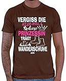 HARIZ Herren T-Shirt Vergiss Die High Heels Wandern Berge Wandern Inkl. Geschenk Karte Braun XL