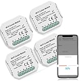 WiFi Schalter Relais Modul, TEEKAR Prozent Steuerung WLAN Rolladenschalter mit Timer-Funktion, Voice APP Steuerung Rollladenschalter Modul Kompatibel mit Tuya, Alexa und Google Home (4 Packung)