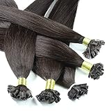 hair2heart Extensions Echthaar Bondings Glatt - 50 Strähnen 0.5g 30cm Dunkelb