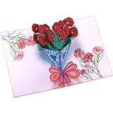 Pop-Up 3D Karte Schönes Blumen Weihnachtskarte Muttertag GrußKarte Hochzeit Einladungskarte Geburtstagskarten Verzierungen Design Karte Geburtstag Handgemachte Card Postk