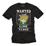 MAKAYA Legend Gamer T-Shirt Herren - Zelda Link - Lustige Nerd Shirts Männer schwarz L