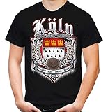 Für Immer Köln Männer und Herren T-Shirt | Sport Fussball 1. FCK FC Köln Cologne Geißbock Stadt Fan (S, Schwarz Druck: Bunt)