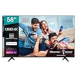 Hisense 58AE7000F 147cm (58 Zoll) Fernseher (4K Ultra HD, HDR, Triple Tuner DVB-C/S/S2/T/T2, Smart-TV, Frameless, Bluetooth, Alexa)