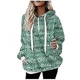 NHNKB Sweatshirt Damen Winter Warm Hoodie Oversized Weich Mädchen Teddy Fleece Kapuzen Pullover Flauschig Winterpullover Sweater Langarm Pulli Kapuzenp