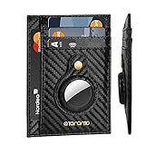 Geldbörse Kompatibel mit AirTag Wallet Case T TARANTO Kartenetui Herren mit Airtag hülle RFID Blockierung Portemonnaie 8 Kreditkartenfächer Kreditkartenhü