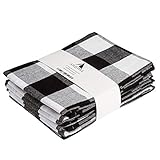 Asquare 4er Set Geschirrtücher Baumwolle 50x70 cm | schwarz-weiß Karierte Geschirrhandtücher | Küchenhandtücher zum Abtrocknen | 220g/m² Küchentü