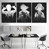 JRDWLH Leinwanddrucke 3 Stück Goku Luffy Und Naruto Cartoon Bilder Dragon Ball One Piece Naruto Anime Poster Wandmalereien Kein Rahmen Leinwanddruck
