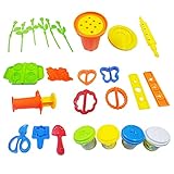 hepan block Knete Garten Sets,Knetwerkzeug,20 knete zubehör,Kids softknete,Knete ab 2,3,4,5,6,7 Jahre,Kleinkind knete anfaenger,Schere Play doh knettenmasse Werkzeug,Spielzeug für Jungen und M