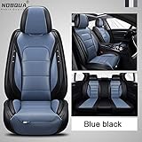 NOBQUA Sitzbezüge Auto Autositzbezüge Universal Set für BMW 3er 323Ci E46 328Ci E46 318Ci E46 320Ci E46 325Ci E46 320Cd E46 330Cd E46 330Ci E46 Coupe Cabrio Auto Zubehör, Blau Schw
