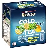 Meßmer Cold Tea Zitrone-Minze | Belebe dein Wasser mit dem spritzigen Geschmack | ohne Zucker | ohne Kalorien | Alternative zu zuckerhaltigen Getränken wie Limonade oder Saft | 14 Pyramidenb