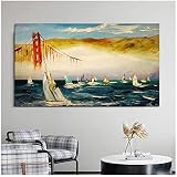 Abstrakte Segelboot Ozean Landschaft Poster Malerei Gedruckt auf Leinwand Bilder Wandkunst für Nordic Home D