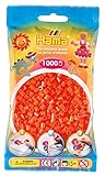 Hama Perlen 207-04 Bügelperlen Beutel mit ca. 1.000 Midi Bastelperlen mit Durchmesser 5 mm in Orange, kreativer Bastelspaß für Groß