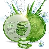 300 ml Bio Aloe Vera Gel - Natural Moisturizing Cream, Feuchtigkeitscreme für Körperhaare, Pflege von Sonnenbrand, Reparaturnarben, beruhigend und entzündung