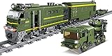 Adventskalender Eisenbahn Set DIY Baustein Modell Lokomotive Zug Spielzeug mit Licht, 1174 + Teile Kompatibel mit Lego Technic (Trein Dpk32)(Df-41 Icbm Trein)