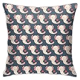 pingshang Kissenbezug, Axolotls Throw Kissenbezug Moderner Kissenbezug Quadratische Pilloase Dekoration für Schlafsofa Auto 18 x 18 Z