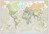 Maps International Riesige Weltkarte - Klassisches Weltkartenposter - Laminiert - 119 x 84 cm - Klassische Farb