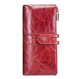 Echtes Leder-Clutch für Herren, braun, männlich, heißer, Lange Brieftasche, Geldbörse, Vintage-Reißverschluss, große Kapazität, Geldbeutel, Herren-Wallet k