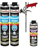 SET Dämmstoffkleber 2 Dose 750ml Klebeschaum Perimeterkleber Kleber für Dämmung EPS XPS + 1 Reiniger + 1 Schaump