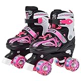 Apollo Super Quad X Pro, LED Rollschuhe für Kinder und Jugendliche, ideal für Anfänger, komfortable Roller-Skates für Mädchen und Jung