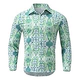 Briskorry Herren Hemd Langarm Baumwolle Leinenhemd Zebramuster Freizeithemd Blumen Shirt Regular Fit Langarmshirt B