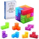 WorWoder Magnetische Bausteine Würfel Magnetische Steine für Kinder mit 54 Smarte Teile Puzzles 3D Gehirn Training Intelligenz Stressabbau Spielzeug Spiele Quadratische Magnete W¨¹