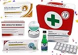 18. Geburtstag | Erste Hilfe Set Geschenk-Box, witziger Sanikasten | 8-teilig | Spaßgeschenk zum 18. Geburtstag