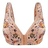 WANGTIANXUE BH Unterwäsche Damen Teenager Mädchen Blumen Druck Vollschalen Bra Ohne Stahlring und Brustpolster Frauen Sport BH Push Up Bralette Weiche Bequem Büstenhalter D