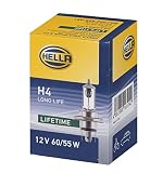 HELLA 8GJ 002 525-481 Glühlampe - H4 - Long Life up to 3x longer lifetime - 12V - 60/55W - Sockelausführung: P43t-38 - Schachtel - Menge: 1