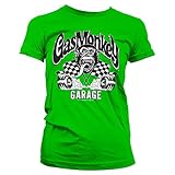 Gas Monkey Garage Offizielles Lizenzprodukt Burning Wheels Damen T-Shirt (Grün), S