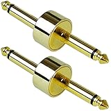 keepdrum ADA053 Pedal Connector für Gitarren-Effekte Klinkenstecker 6,3mm 2 STÜC