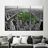 3 stück Leinwand Bilder,3 Teili Leinwandbilder,Leinwanddrucke XXL Moderne Wandbilder Wohnzimmer Wohnkultur Modulare Bilder Central Park Pop Mit R