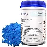 Centra24 Kupfersulfat 1kg in Dose, Kupfervitriol, Kupfer-II-sulfat-5-hydrat, Wasser, CUSO4 5H2O, Kristallzucht, Blaustein, Verkupfern, Made IN Germany