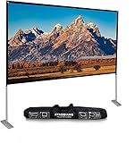 Beamer Leinwand mit Faltbarem Stand, Projektor Leinwand 120 Zoll HD 4K Outdoor Indoor Tragbare Filmleinwand 16: 9 für Heimkino, Camping und Freizeitveranstaltung