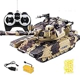 WANIYA1 1/32 Rc Tanklastzug Toy 2,4 GHz Fernbedienung Panzer Modell Spielzeug mit 360-Grad drehbaren Revolver Alle Terrains Fernbedienung Battle Tank Off Road Rc Autospielzeug for Erwachsene und Jung