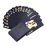 Schwarze Spielkarten, Joyoldelf Pokerkarten Wasserfest Kartenspiel Neuheit, Spiel Mit Box - Poker Playing Cards Perfekt für Partys und Sp