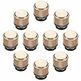 FBSHOP(TM) 10cps T-Schrankknauf, goldfarbene und graue Zuggriffe, 10 Stück für Küchenschranktür, Schlafzimmer, Kommode, Badezimmer, Kleiderschrank, Hardware, E