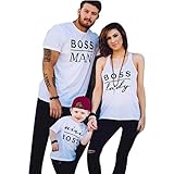 Oyedens Familien Outfit Mutter Vater Kind Kleidung Freizeit Baumwolle Kurzarm Outfits Eltern Kind Matching T-Shirts Tops Papa und Sohn Mama und Tochter Sommer Drucken T-S