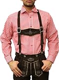 German Wear Trachtenhemd für Trachtenlederhosen Oktoberfest Trachtenmode rot/kariert 100% Baumwolle, Hemdgröße:XL