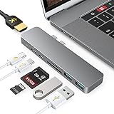 USB C Hub für MacBook Pro Air 13' 15' 16', 7 in 2 Multiport USB-C Adapter mit 4K HDMI, Thunderbolt 3 (100 W PD), USB-C & 2 USB 3.0 Ports und SD/TF Kartenleser für MacBook Pro / Air M1 2020/2019/2018